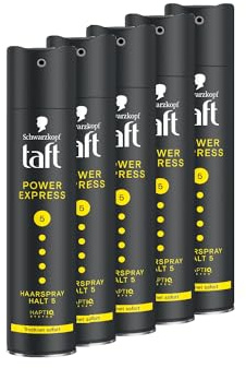Schwarzkopf Taft Haarspray Power Express (5x 250 ml), Haltegrad 5 Haarstyling, Haarspray für alle Haartypen, trocknet sofort, Vegane Formel*