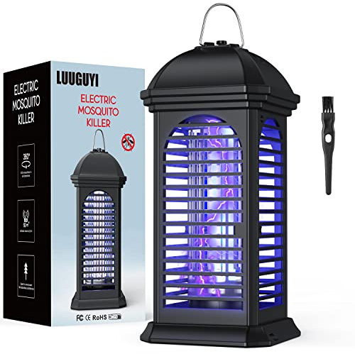 Lampe Anti Moustique Interieur & Exterieur, LUUGUYI 365nm UV Piège à Moustiques (Noir Profond)