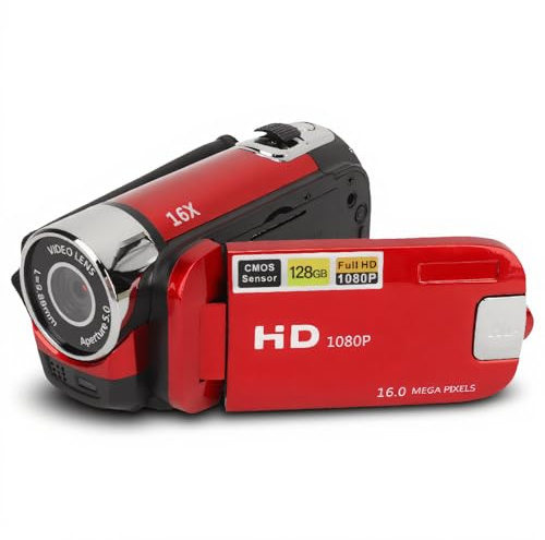 Yunir Fotocamera Digitale, Fotocamera USB FHD 1080P 16MP con Schermo Girevole da 2,4 Pollici, Zoom 16X, Luce di Riempimento, Antivibrazione, Videoregistratore Portatile per Ragazzi