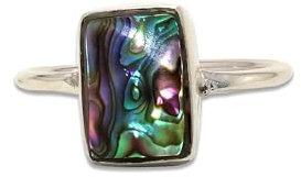 Abalone Muschel Ring, 925er Sterling silber Ring, handgefer tigter Silber ring, Edelstein Ring, Ver sprechens ring, einzigar tiger Ring, Ehe ring (49 (15.6))