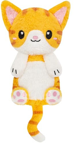Orange Cat Microwavable 1.5 lbs Unscented Heating Pad for Women and Kids- Cute Soft Cozy Pillow Plush Heatable Warm Stuffed Animals - Kawaii Hot and Cold Plushie - Orange Cat Gifts for Girls and Women