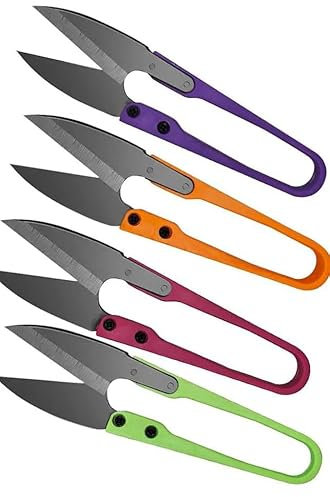 Bkemkri 4 Stücke Mini Schere, Nähschere Faden Schere, Bonsai Schere, Pflanzenschere, Trimm Schere, Weed Schere zum Basteln, Professioneller Fadenschneider, Federschere zum Nähen Gardering