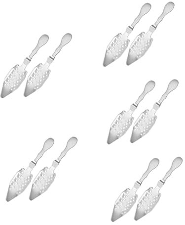 OKUMEYR 10pcs Stainless Absinthe Spoon Wormwood Dripper Sugar Stirrer Bar Accessory