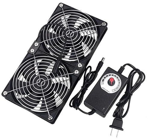 Doppia ventola per PC, 120 mm: ventola per computer, 12 V, ventola regolabile con controllo della velocità, per PC, laptop, TV Box e router