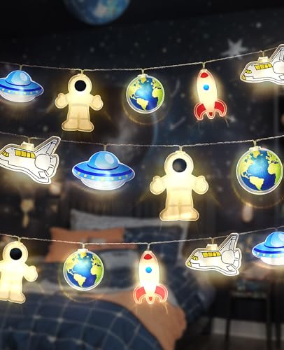 AceList 20 LED Weltraum Lichterkette für Kinderzimmer 3M lang Warmweiß Acryl-Nachtlicht für Jungen und Mädchen