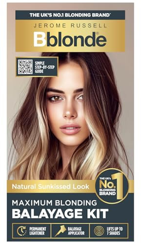Jerome Russell Bblonde Maximum Blonding Balayage Kit | At-Home Balayage Made Easy | Sun-Kissed Blonde Highlights with Precision Brush and Isolating Cap