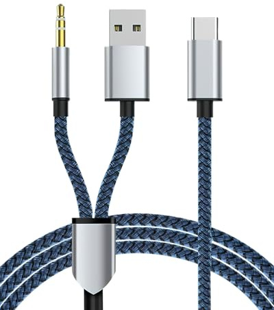 Câble audio et de charge 2 en 1, câble auxiliaire USB-C vers 3,5 mm compatible avec Phone 15 16, iPad Pro, Galaxy S23 S22, adaptateur USB-C vers prise 3,5 mm, câble de charge avec prise casque stéréo