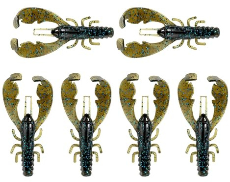 Cebo de cangrejo - Castigo de Plástico Flexible Garra de Langosta | 6pcs Realista de Pesca a Caminar de la Marcha, Bass Bass Snakehead Pike Trout Cangrejos Imitación Cebo para la pesca a Base