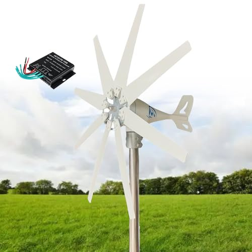 Kit de generador de turbina eólica de 12000 W – Molino de viento pequeño de alta eficiencia de 12 V/24 V/48 V con controlador MPPT y 8 cuchillas, ideal para sistemas domésticos de energía renovable