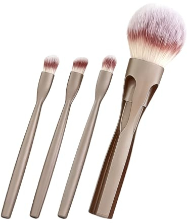 Juego de Brochas de Maquillaje 4 en 1 con Cerdas Magnéticas | Set De Brochas Para Maquillaje Para Polvo Facial Sombras De Ojos Difuminado Mujeres Adolescentes Niñas
