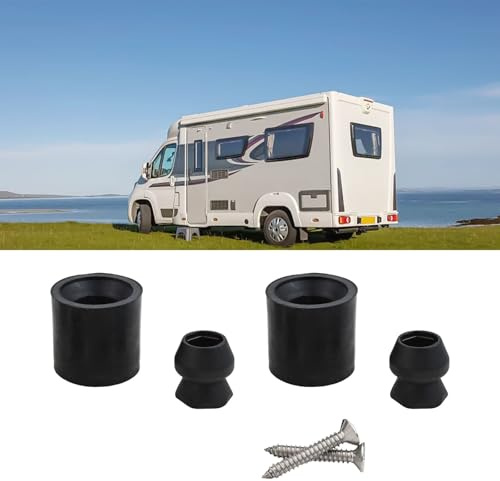 Homeponnew Kit di supporto per porta del rimorchio per camper e camper, accessori per paraurti in gomma e fermaporta, confezione da 2 con viti e manicotti in plastica