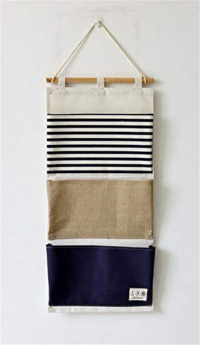 Hängeorganizer Hängende Tasche Aufbewahrungstasche Wand Tür Organizer Utensilientasche für Kinderzimmer Garderobe Badezimmer 3-Tasche (Marineblau)