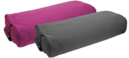 Yoga Mad Cotton Buckwheat Rectangular Bolster (Grey)