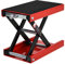 DURHAND 500KG Motorcycle Lift Scissor Jack, Height Adjustable Motorbike Stand with Anti-Slip Wide Deck, Heavy Duty Steel Motorbike Repair Lift Hoist Stand for Home Garage, Red