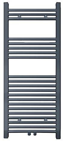S SIENOC Radiateur de Salle de Bain Sèche-Serviette 1150x500mm Radiateur Tubulaire Vertical Chauffage à Eau Chaude Gris-Noir