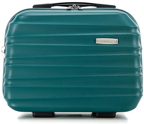 WITTCHEN Cosmetic Case Travel Suitcase Carry-On Cabin Luggage Hardshell Made of ABS Combination Lock Groove Line Green