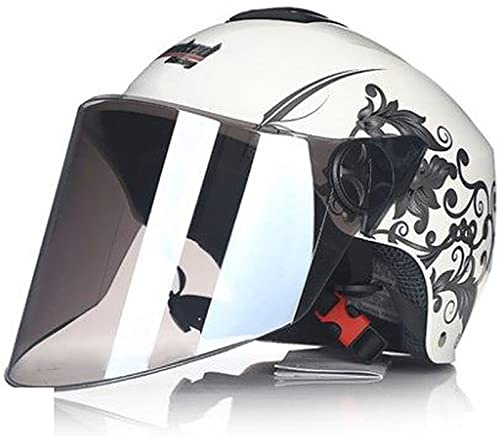 JATIBOSH Attache Fermement Vintage Casque Portable Et Sûre Cyclomoteur Casque, RéTro Demi Casque Boucle De Sécurité À Prise Rapide Casque Moto, pour Adapté Aux Motos ÉLectriques ECE Certifiés