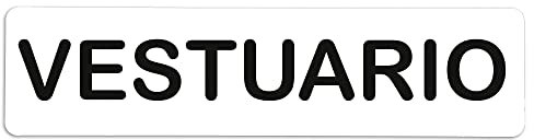 Becral® - Señal de PVC VESTUARIO | Placa puerta PVC | Señal informativa | Cartel Puerta 200X50mm