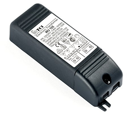 Elektronischer Trafo, Transformator, Halogen, TCI WU 105, für Halogenlampen, 20-105 Watt, 12 Volt, schwarz, dimmbar