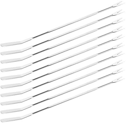 JIHUOO 10 Pcs Stainless Steel Seafood Picks Forks Small Crab Leg Forks Seafood Nut Cracker Tool Lobster Opener Tool Food Fruit Picks Forks