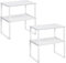 SONGMICS Organizadores de Cocina, Juego de 4 Estantes de Cocina, para Almacenamiento de Gabinete, Apilables, Expandibles, Metal y Madera de Ingeniería, Blanco Nube y Blanco Nieve KCS027W01