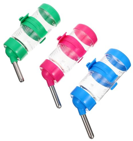 FRCOLOR 3-teiliges Wasserflaschen-Set 80 Ml Automatischer Haustier-tränker für Hamster Kaninchen Sicheres Material