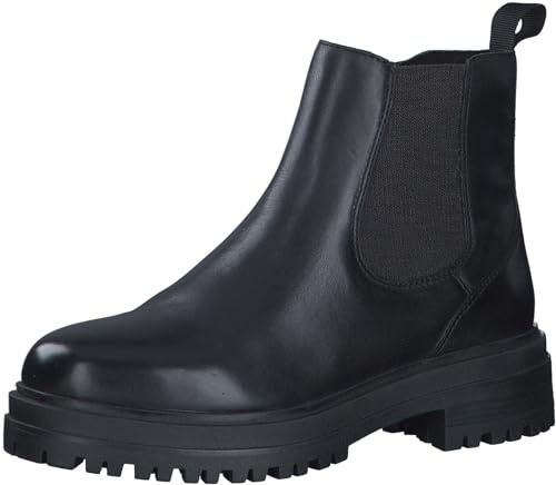 MARCO TOZZI Damen Chelsea Boots aus Leder mit Reißverschluss, Schwarz (Black), 40 EU