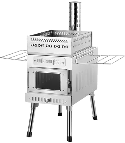 WillowyBe Stufa a tenda calda per sauna all'aperto, stufa a razzo, stufa a legna portatile da campeggio per sauna secca, cucina per marito e amici