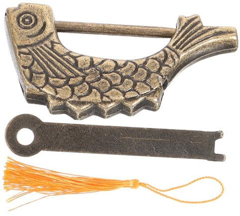 Antikes Fisch Schloss mit Schlüssel aus Zinklegierung für Schmuckkästchen