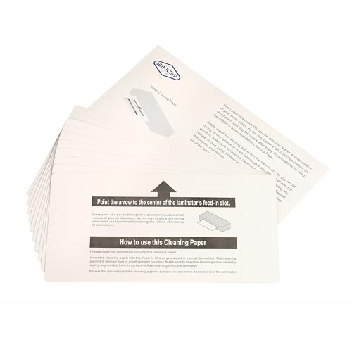 SINCHI Laminator Roller Cleaning Paper – Keeps Rollers Clean, Reduces Jams & Extends Laminating machine's Lifespan – Pack of 10