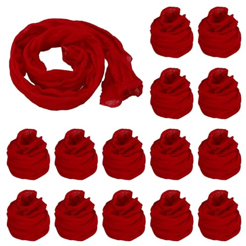 PATIKIL Tela de Flores de Media 15 Piezas de Material de Malla de Nylon para Hacer Flores de Media de Seda Tensil para Manualidades de Boda Decoración del Hogar Rojo Oscuro