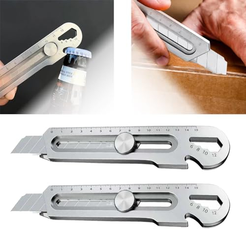 qianduoduo Ensemble de 2 couteaux de tapis, couteau professionnel, couteau en métal lourd, 10 en 1 couteau, couteau universel, couteau sternum