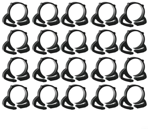for HPLIVE Pack of 20 PE Pipe Clamps, Nylon Snap Fit Plastic Ratchet Clamp, Watering Garden Hose (Diameter 20 mm)