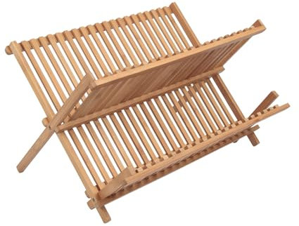 Ambiance Nature 544434 - Escurridor para Platos y Cubiertos (bambú, Certificado FSC (Largo 42 cm x 30 cm de Altura), Madera