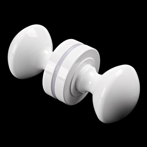 Monlech Double-Sided Round Mortice Door Knob, Aluminium Oval Door Knobs for Interior Doors, Handle for Sheds, Cabinets, Barn Door(White)