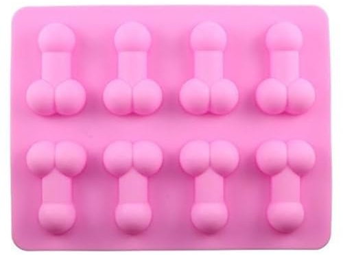 Selecto Bake 8 Cavity Fun Naughty Chocolate Ice Tray Silicone Mould Cake Decoration Bride to be Party, Pink