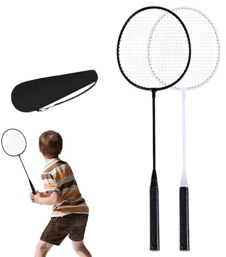 Badminton-Set für 2 Spieler – Federbälle und Tragetasche, Doppel-Badmintonschläger für Erwachsene | 2-Spieler-Badmintonschläger mit leichtem Legierungsrahmen, Sport- und Unterhaltungs-Badminton-Federb