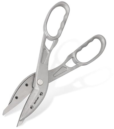 HURRICANE Aluminum Metal Cutter with Replaceable Blades, 12 inch Straight Cut Aluminum Snips, Large Handle Metal Shears for Cutting Tin, Copper, Vinyl, Steel, and Stainless Steel