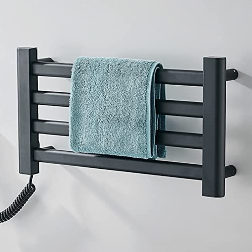 QRXALISA Scaldasalviette Elettrico Scaldasalviette Elettrico, scaldasalviette da Parete Scaldasalviette in Acciaio Inox per Il Bagno Scaldasalviette Elettrico Portatile in Alluminio con 4 e