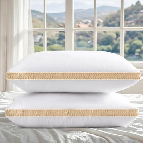 Sofslee Hotel Pillows 2 Pack, Hypoallergenic for Neck Pain, Luxury Down Alternative for Side and Back Sleepers, Fluffy Soft Standard Size 42 x 70cm