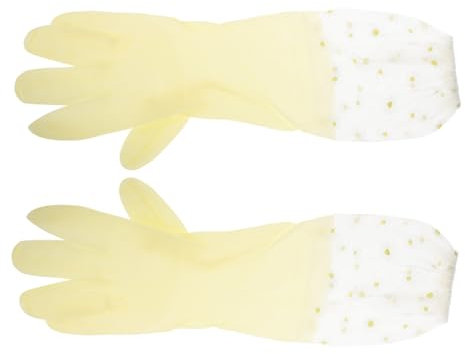 KOCKSHION 2pairs Dishwashing Gloves Long Rubber Reusable for Kitchen Cleaning Heavy Duty Slip Resistant for Dishwashing and Cooking Tasks