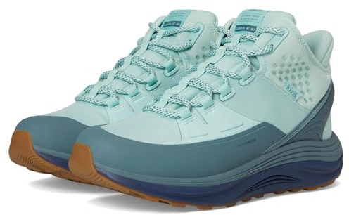 Kizik London at Mid Slip On Boots for Women: Comfortable Wide Toe Box Waterproof Hiking Boots for Any Terrain or Daily Urban Wear, Hands Free - Surf Spray/Naval Academy M8.5