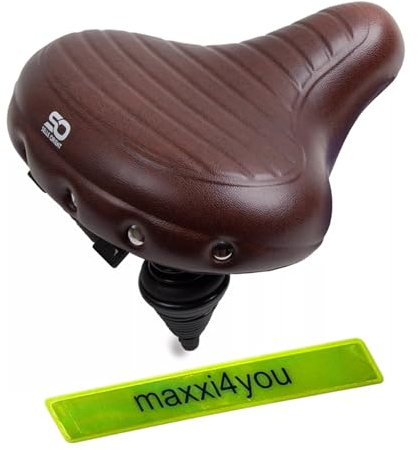 Selle Orient Premium cykelsadel Relax Vintage i brunt inkl. maxxi4you reflexband