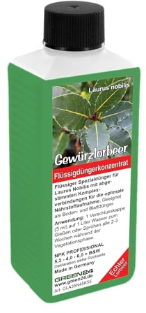 Gewürzlorbeer-Dünger für Laurus nobilis – Optimale Pflege und Vitalität für Ihren Echten Lorbeer NPK 250ml