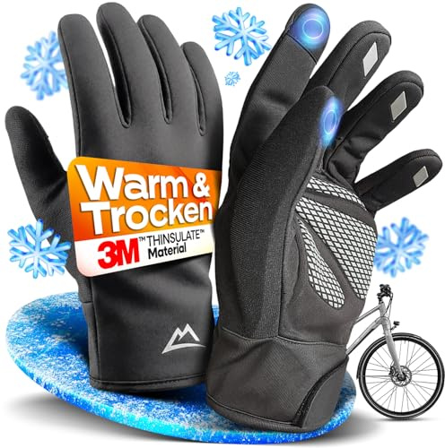 Nextcover® Winter Fahrradhandschuhe Herren & Damen mit ThermoShield 2.0 I Unisex Winterhandschuhe Fahrrad Größe S-XXL I Warme & wasserdichte Thermo Fahrrad Handschuhe Winter