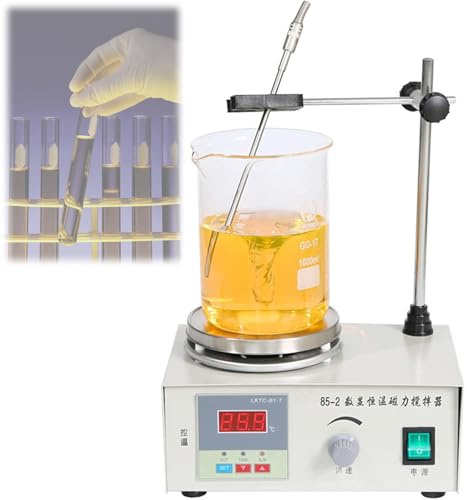Lnlscle Agitateur Magnétique À Plaque Chauffante (0-2400 TR/Min), Agitateur Magnétique Numérique LED 300 W, Mélangeur De Laboratoire avec Chauffage Maximal À 100 °C pour La Chimie