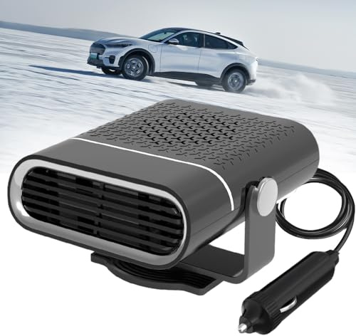 Rppiup Car Heater 12v, 150W 12v Heater for Campervan, 2-In-1 Heating/Cooling Car Heaters that Plug into Cigarette, Portable Windscreen Demister Plug in Car Heater for Vehicles Quick Heating Air