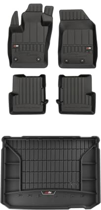 FROGUM ProLine 3D EIN Satz Gummimatten Exklusiven Auto Fußmatten und Kofferraumwanne Kofferraummatte mit Logo für Jeep Renegade ab 2014| Die höchsten Kanten