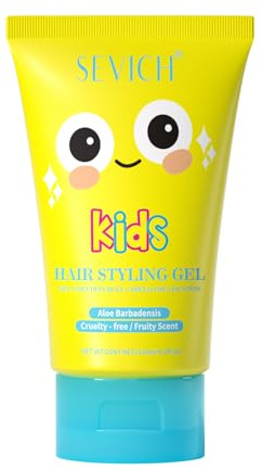 SEVICH Gel para el cabello para niños – Gel para el cabello de bebé portátil, fórmula suave a base de plantas, fijación fuerte e hidratante, fácil de lavar, aroma afrutado, 125 ml