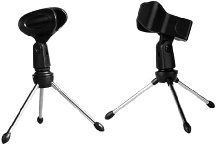 CONGARTENO 2 Stück Teiliges Mikrofon stativ mit Drehbarem Halter aus Langlebigem Kunststoff Flexibler Mikrofonhalter mit Polster Stabiler Ständer für Handmikrofone Praktisch und